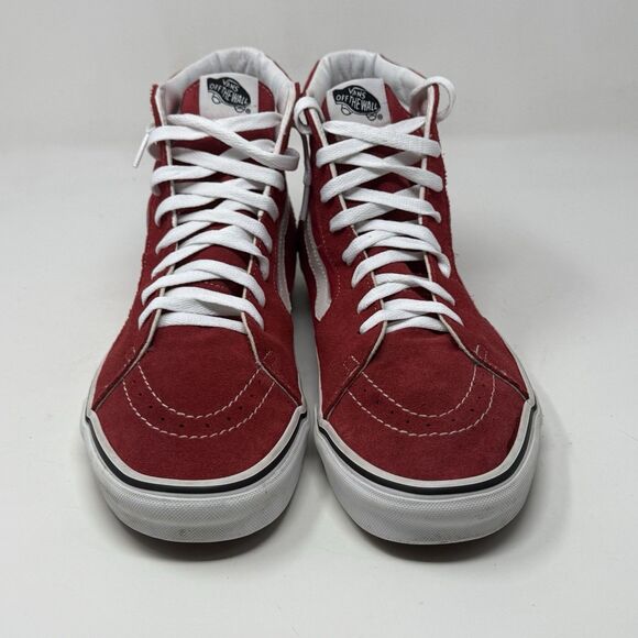 Vans Sk8-Hi Sneakers Mens 11.5 Red Suede Canvas Athletic Skateboard Skate Shoes - Picture 5 of 16